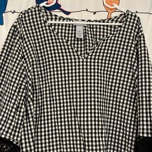 Black and White checkered pullover top - Catherines 2X